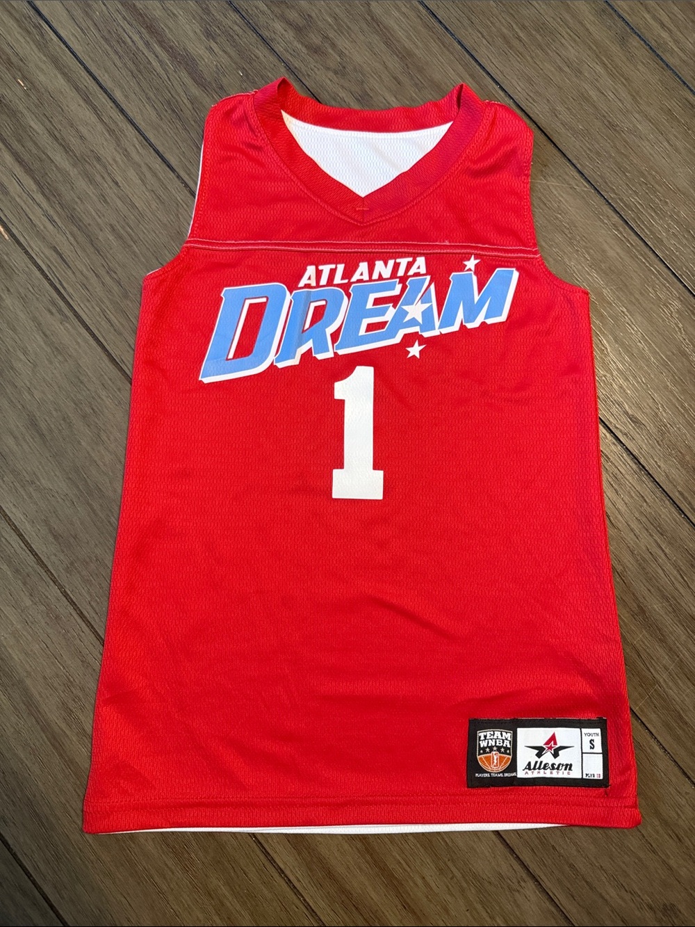 Atlanta Dream #1 Kids' Reversible Red White Basketball Jersey Size Juniors Small